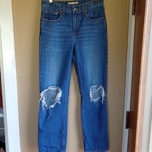 Levis Low Pro Straight Distressed Denim Jeans Size 27